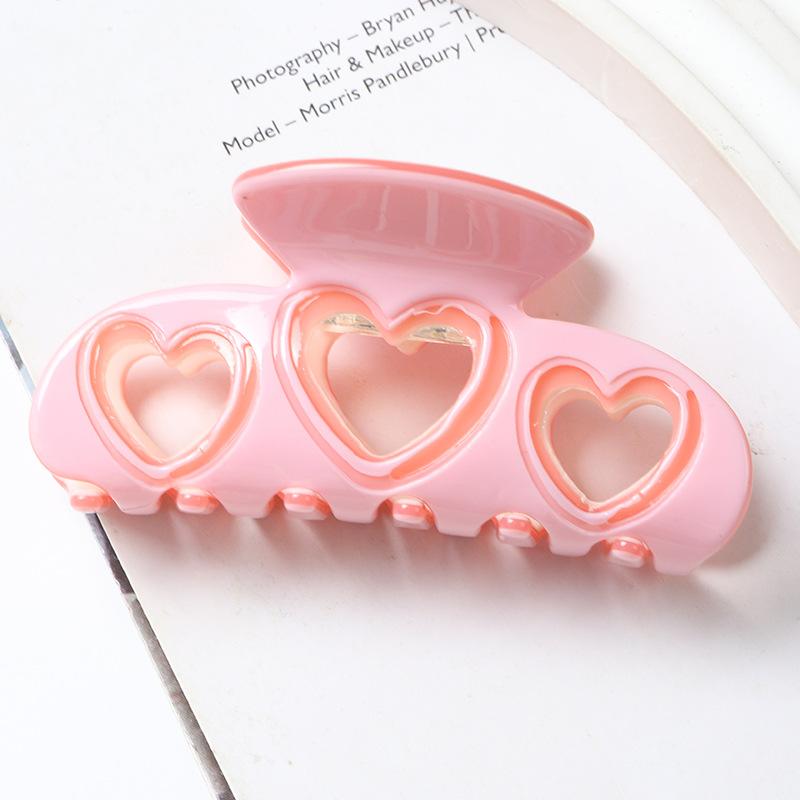 Vintage Haarspangen für Mädchen Ausgehöhlte Herzform Acetat Haarklammern Frauen Einfarbige Haarspange Haaraccessoires Klammer