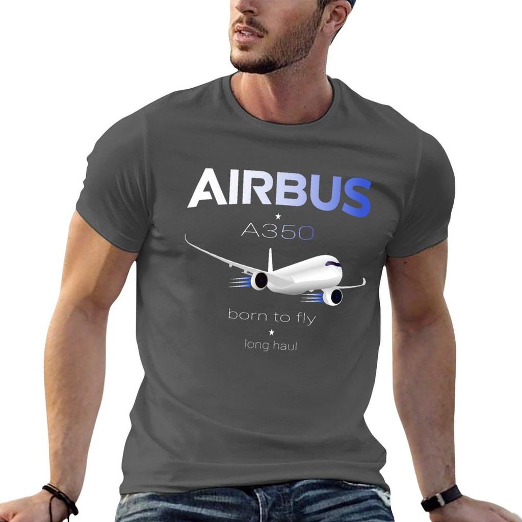 Airbus A350 Airplane Modern  Gift Pilots Tshirt Big Size Simple Tshirt