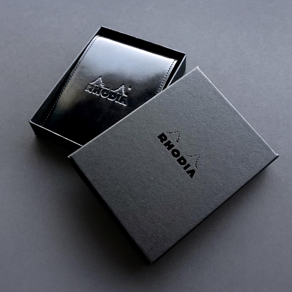 RHODIA Mini 3-Ring System Organizer (11x8cm, 11mm Ring Diameter, Cowhide Leather) Verli Black Cf11ogz04bk