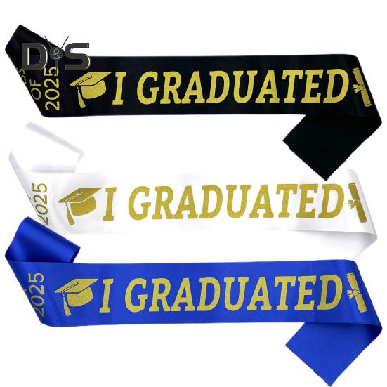 2025 Graduation Stole Unisex Adults Graduation Satin Sash Ribbon Class of 2025 Congrat Grad Etiquette Belt for Academic Commencements