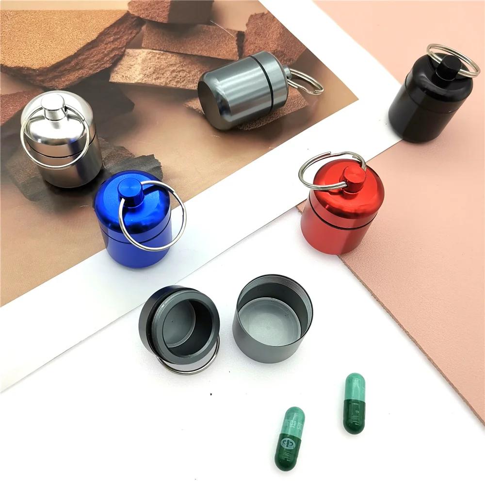 Aluminum Alloy Pill Keychain Holder Small Pill Box Pill Case Waterproof Pill Organizer Stonego Portable Pill Holder Keychain