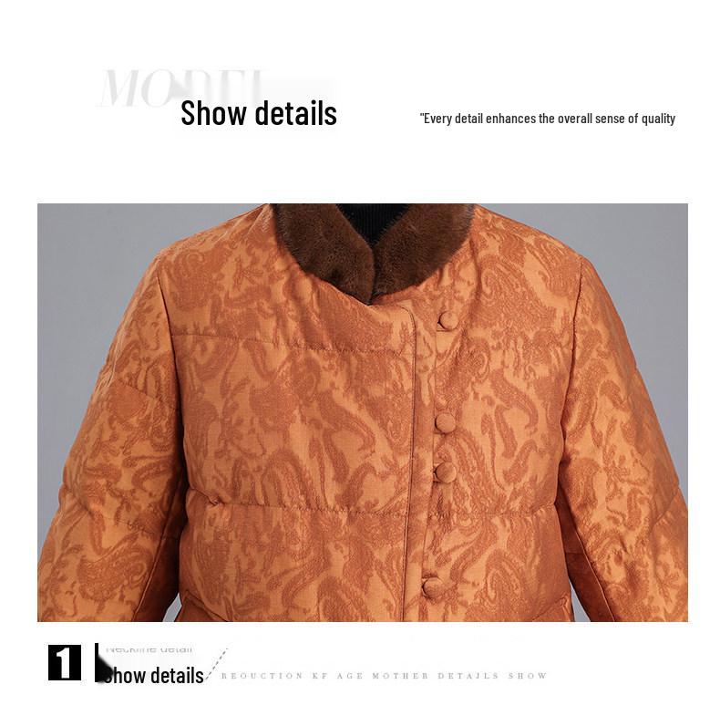 2025 New Chinese Style Winter Down Jacket for Middle-Aged and Elderly Women