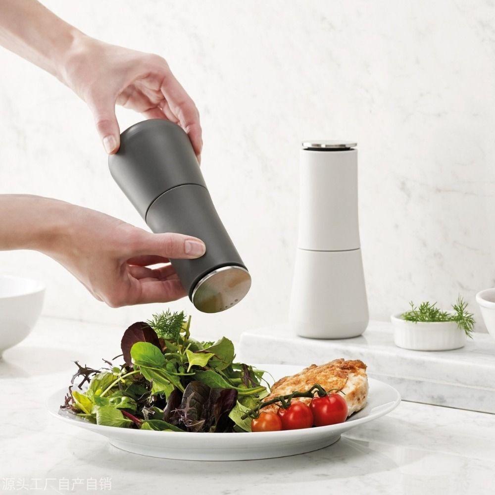 Molinillo Manual de Sal y Pimienta Gadgets de Cocina Recargable Recipiente para Moler Especias Botella de Condimento Ajustable para Agitar
