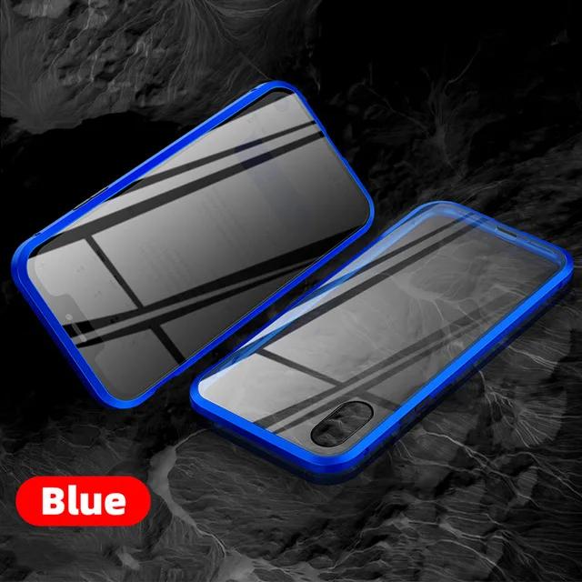 Anti Peeping Magnetic Double Privacy Metal Bumper Glass Case for IPhone 13 14 15 Pro Max 12 Mini 11 XS XR X 8 Plus Antispy Cover