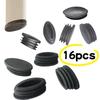 16Pc PlasticTubes Plug Pipe Blanking End Cap Non-slip Table Foot Dust Cover Chair Leg Socks Floor Protector Protective Furniture
