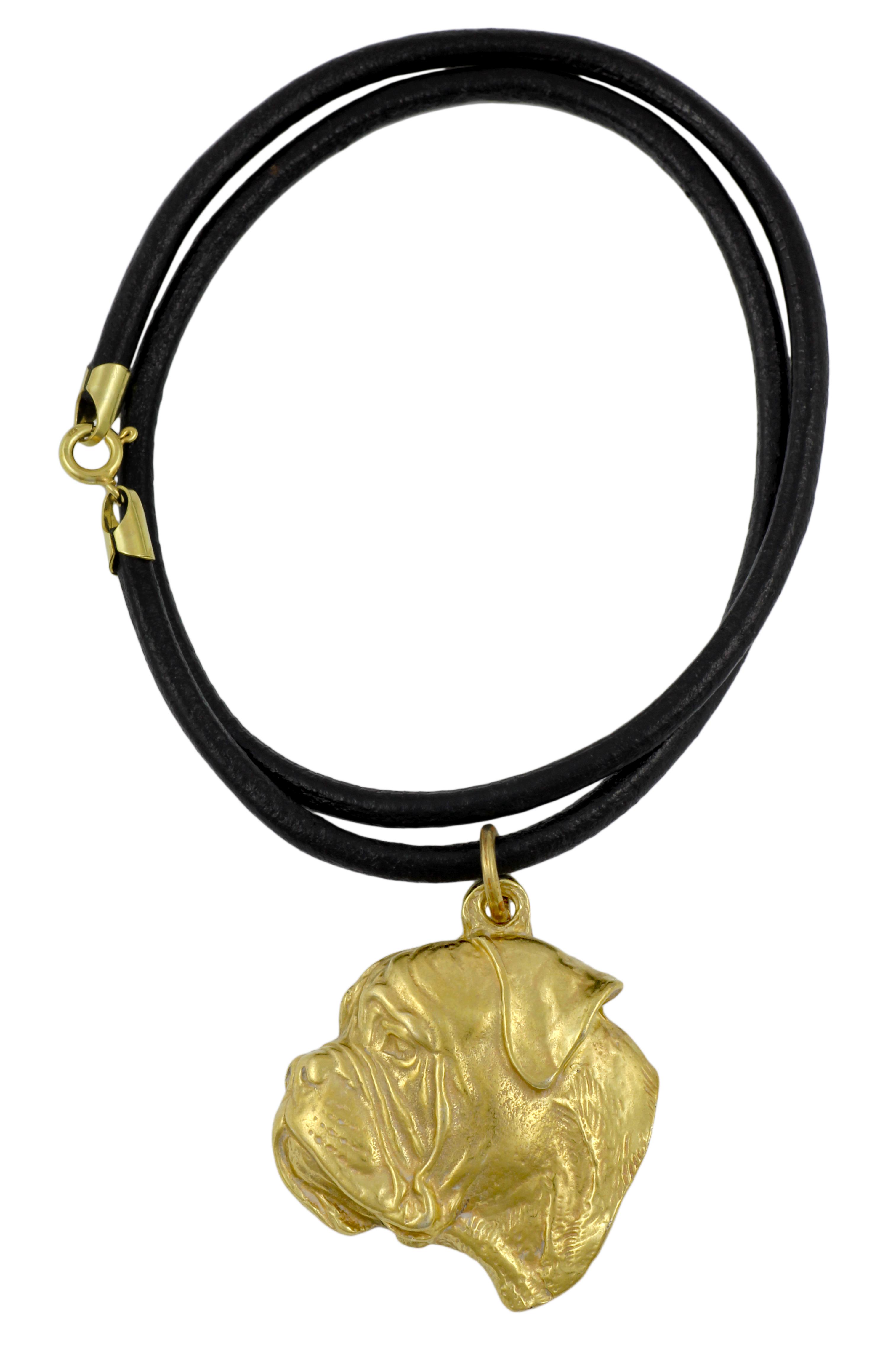 

Bullmastiff - necklace with a dog in a gift box, gold-plated pendant for a dog lover, striking jewelry by Art-Dog