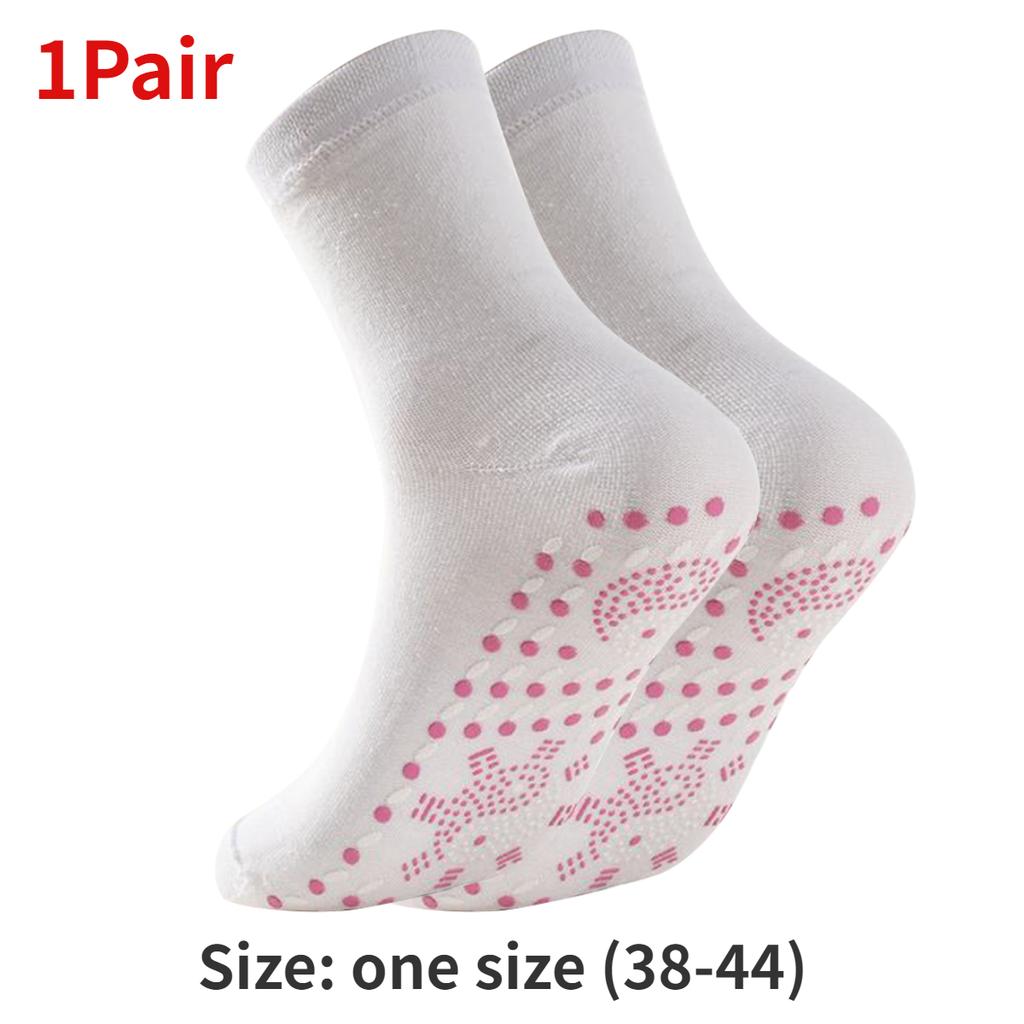 1/2Pair Self-heating Socks Winter Thermal Heated Socks Soft Elastic Thicken Anti-Slip Socks For Women Men Skiing Foot Warmer