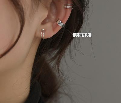 Ear bone clips, ear clips without ear piercings, retro Hong Kong flavor, earbone rings, earrings, high-end earrings, retro trendy personality and