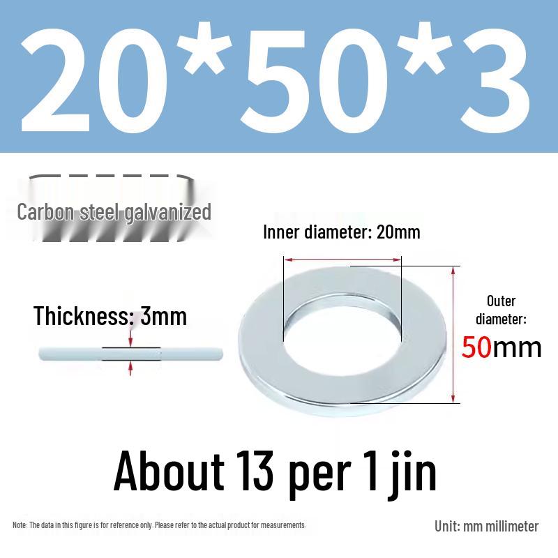 Oversized Thickened Galvanized Iron Flat Washer M2M3456810-M6