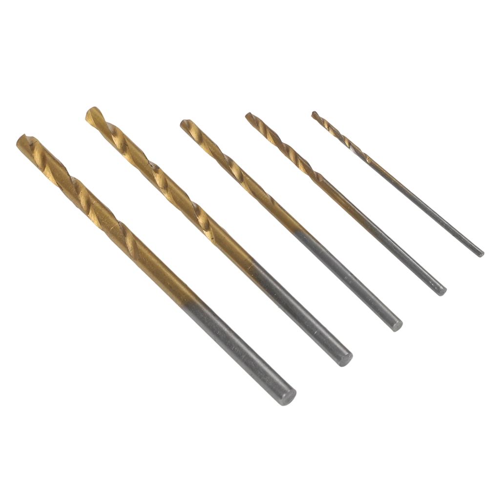 50x Titanium Drill Bits Set HSS 1/1.5/2/2.5/3mm Metal Wood Plastic Building Tool