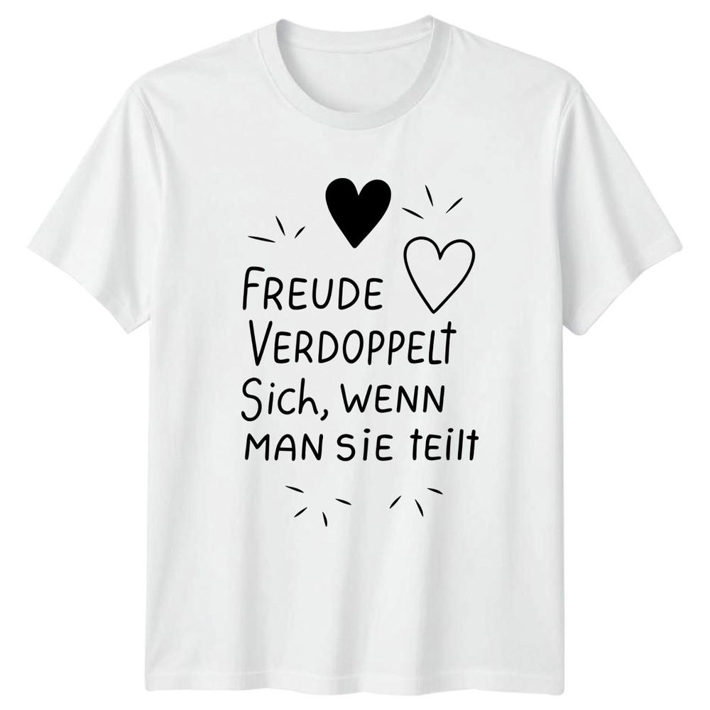 Freude Verdoppelt Sich Wenn Unisex TShirt GerUnisex Quotes Gift For Him And Her S