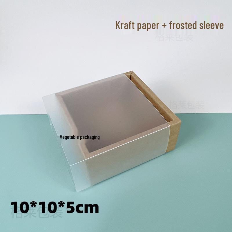 In-Stock Kraft Paper Drawer Box: PVC Frosted Small Gift Packaging, Custom Rectangular Empty Box