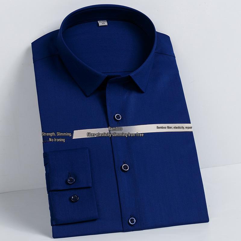 Men's Long-Sleeve Non-Iron Cotton Bamboo Shirt
