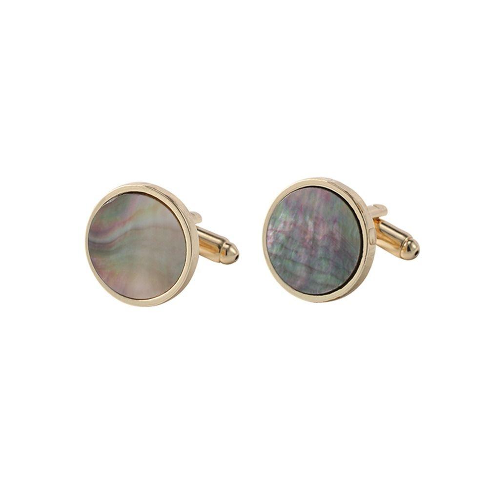 Shell Men Cufflinks Gradient Color Geometric Cufflinks French Shirt Cufflinks  Men Accessories
