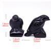 Natural Stone Black Obsidian Carving Matte Crow Quartz Crystals Raven Mini Bird Healing Crystal Ornament Halloween Decor Gifts