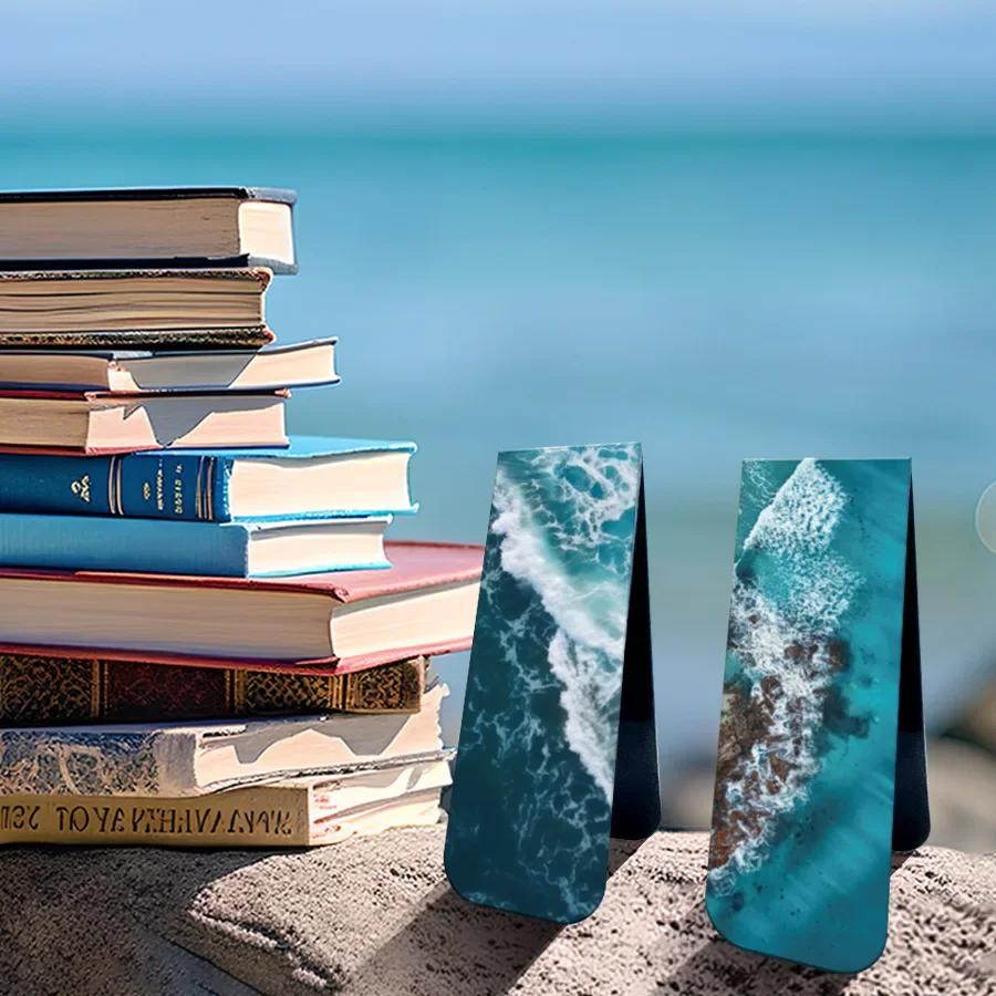 12piece/set Beauty Ocean Series Bookmark for Book Creative Design Magnetic Sea Landscape Bookmark Cute Student/teacher Gift