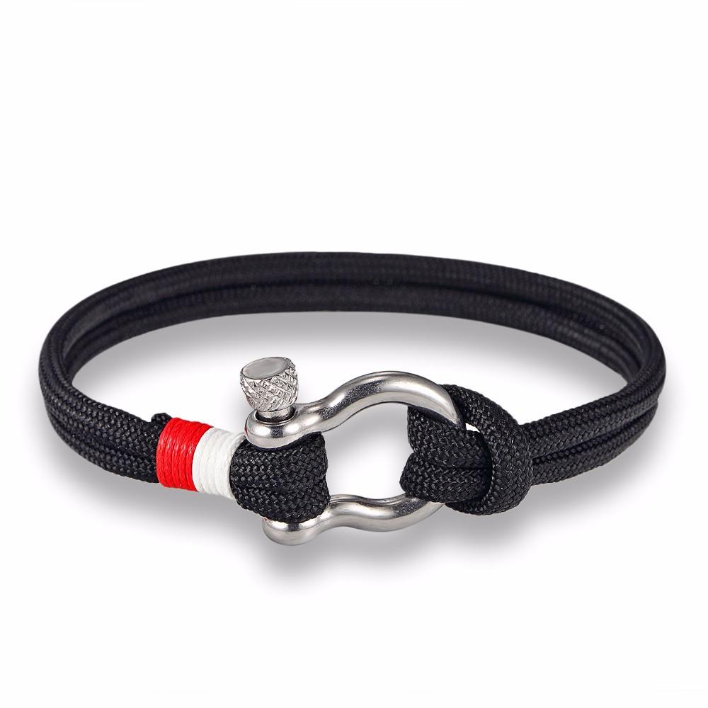 Umbrella Rope Leather Adjustable Survival Bracelet