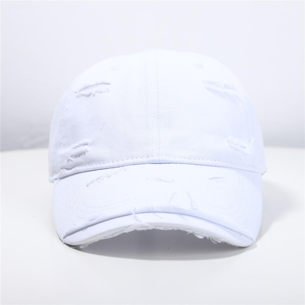 Casquette de baseball pour femmes Nouvelle Printemps et Été Polyvalente Dessus Souple Hip Hop Casquette de baseball Extérieur Étudiant Rétro Personnalité Déchirée Chapeau de soleil
