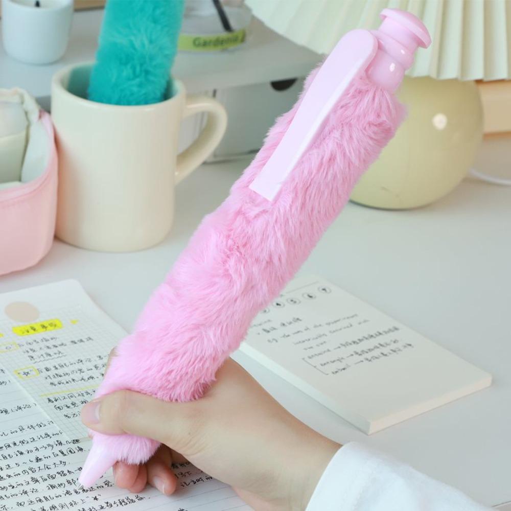 Creative Giant Ballpoint Pen Pink Pressing Pressure Reducing Pen Cute  Plush Pen  Students