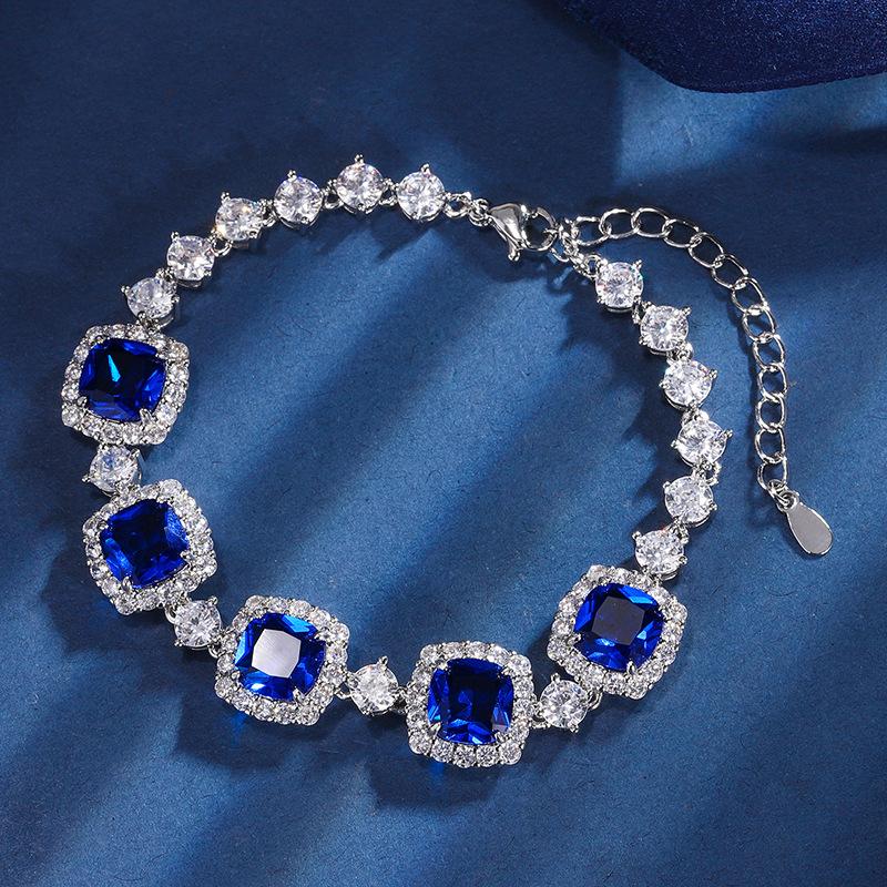Retro Sparkling Cubic Zirconia   Full Diamond Charm Tennis Bracelet For Women Elegant Wedding Anniversary Fine Jewelry