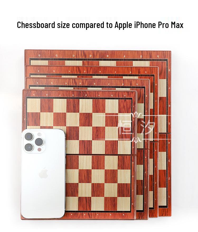 AIA UB Magnetic Wood Grain Plastic Chess Set - Portable Folding Board for Competition and Training, Available In Small and Large Sizes