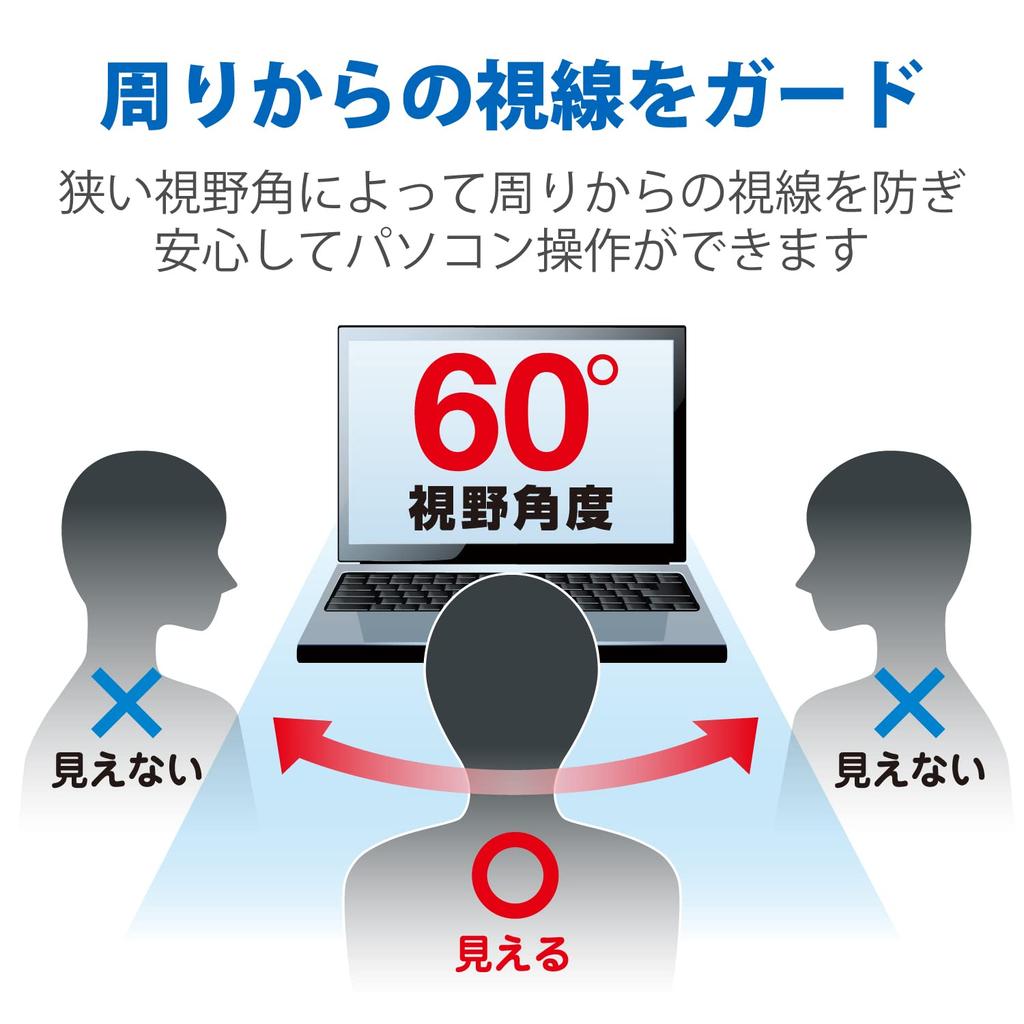ELECOM Privacy Filter, Anti-Peep Filter for Panasonic Let's Note CF-SV/CF-SZ 12.1-inch, Anti-Reflective, Antibacterial, Blue Light Filter, EF-PFKP02