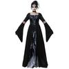 Hooded Black Witch Dress Halloween Cosplay Stage Performance Costume For Women