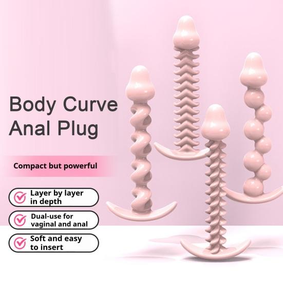 Anal Beads Butt Plugs Silicone Prostate Massager for Beginners Advanced Body-Safe Waterproof Ergonomic Design Discreet Adult Toy for Couples' Play