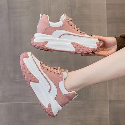 Damen Dicksohlige Vielseitige Sneaker 2024 Frühling Sommer Neu Koreanische Version Mode Student Lässig Atmungsaktivität Sportschuhe