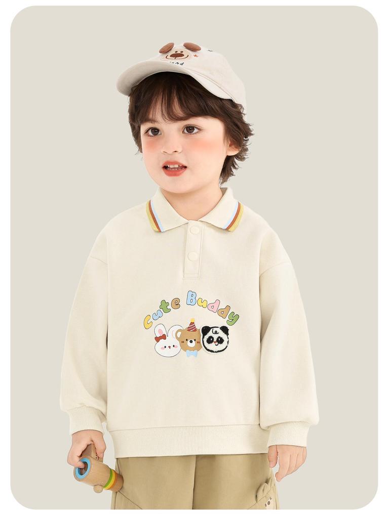 Kaka Panda Kids' Polo Neck Sweatshirt - Boys' and Girls' Spring & Autumn Top