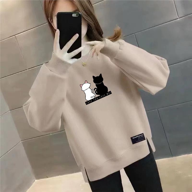 Plus Size Women's Velvet Thick Sweatshirt: Autumn/Winter Loose Fit, Slimming, & Fashionable