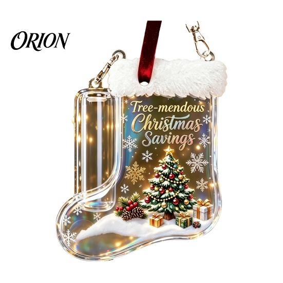 Christmas Money Holder for Cash Stocking Holder, Clear Gift Clip Ornament Tree Unique Graduation Hanging Decor, Transparent Bill Display Pendant