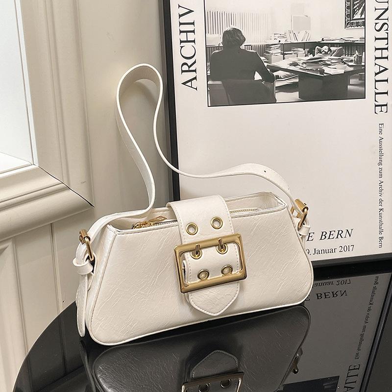 

Premium retro shoulder bag women s new versatile fashion underarm bag niche work commuter bag белый