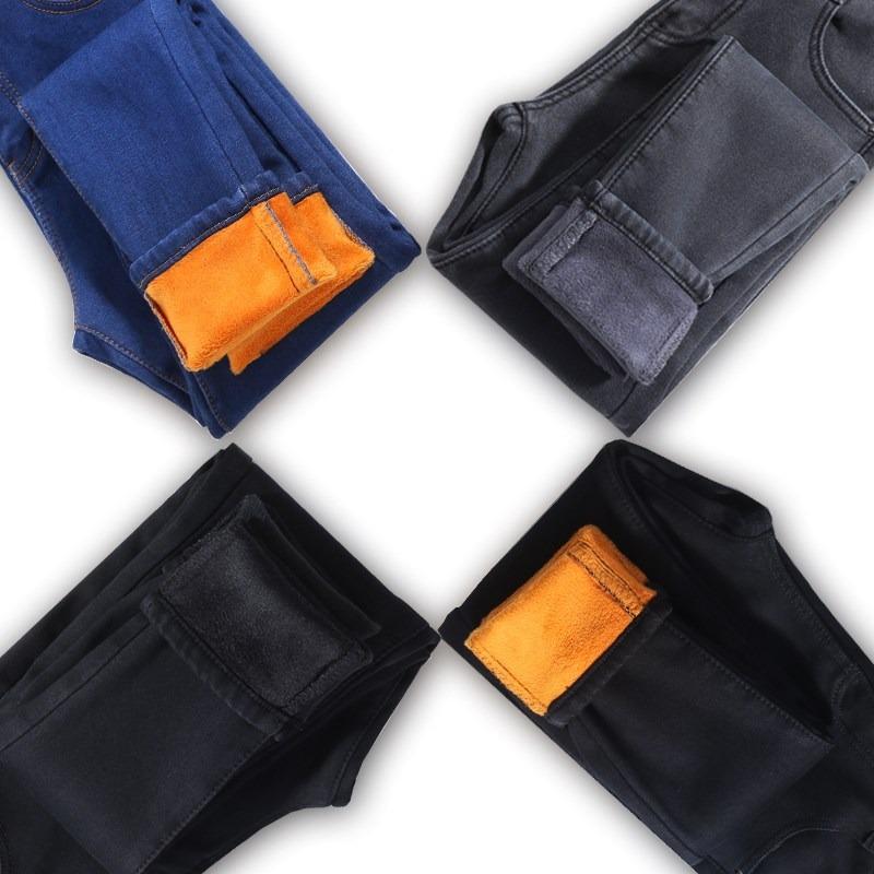 Hohe Taille Samtjeans Damen Frühling und Herbst Neue trendige und dünne elastische Hosen Schwarze Hosen Große Größe