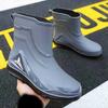 Men's Solid Colour Non Slip Autumn Four Seasons Models Breathable Comfortable Waterproof Rain Shoes Outdoor Work Wear Rain Shoes