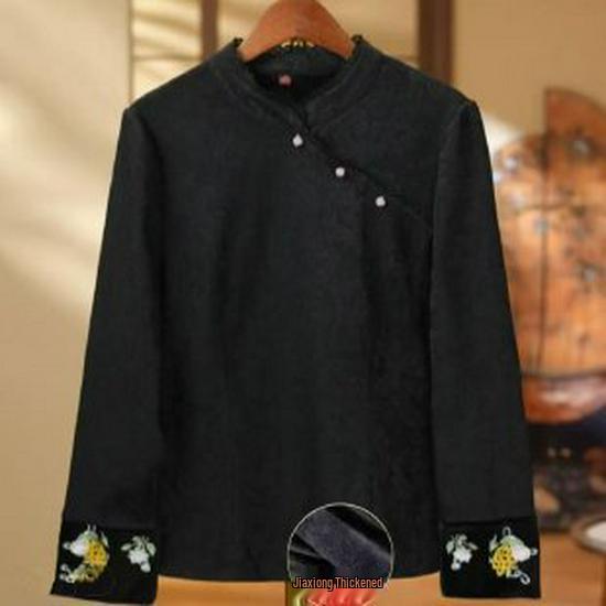 

2026 Spring Style Slim Long-sleeve T-shirt for Middle-aged Moms 3XL чёрный
