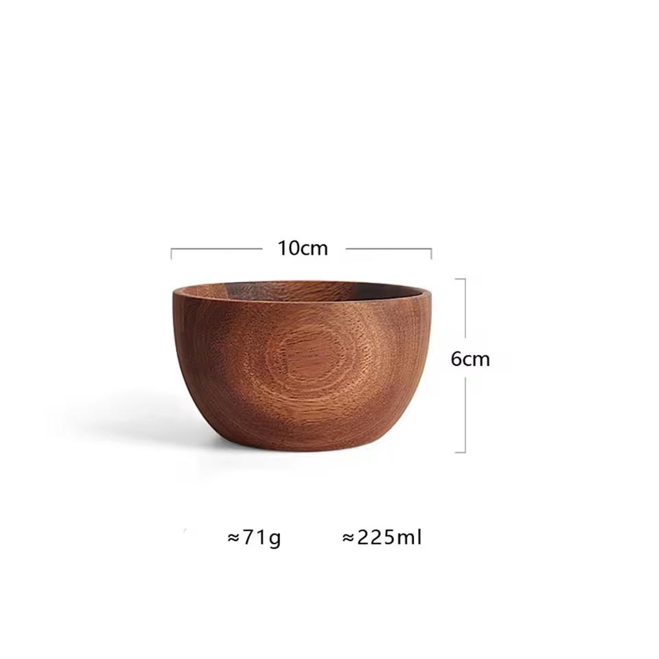Salad Bowl Home Decor Bowl Lamian Noodles Bowl Japanese Retro Wood Bowl Solid Acacia Wood Basin Large Wood Bowl Fruit Tableware