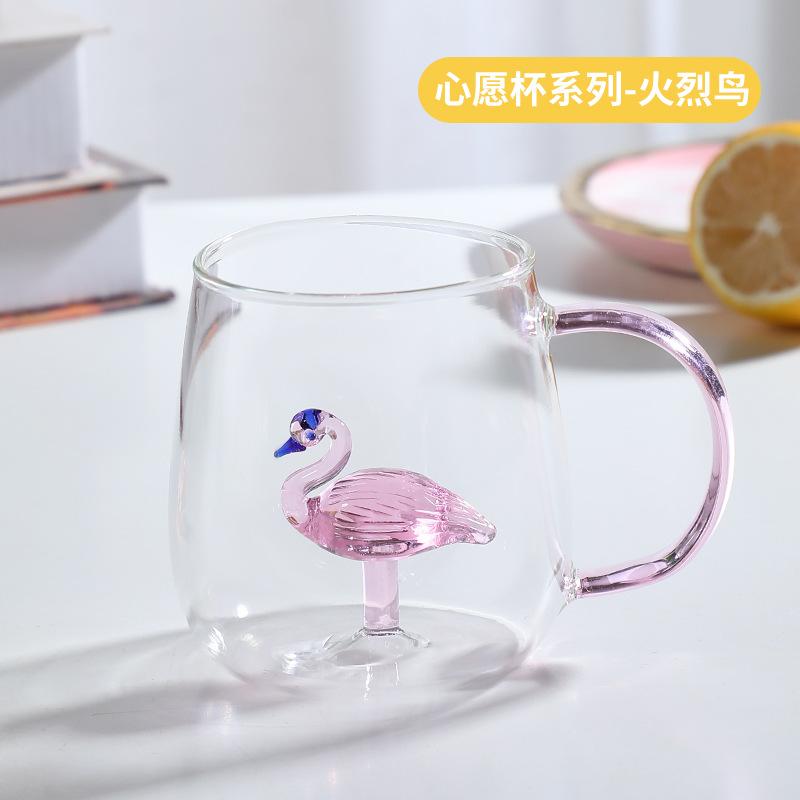 400 ml 3D-Wasserglas, Cartoon-Tierform, Glastasse, Kaffeetasse, kreatives Design, Modellierung, süßes Trinkglas, Wasserbecher, Geschenk für Liebhaber