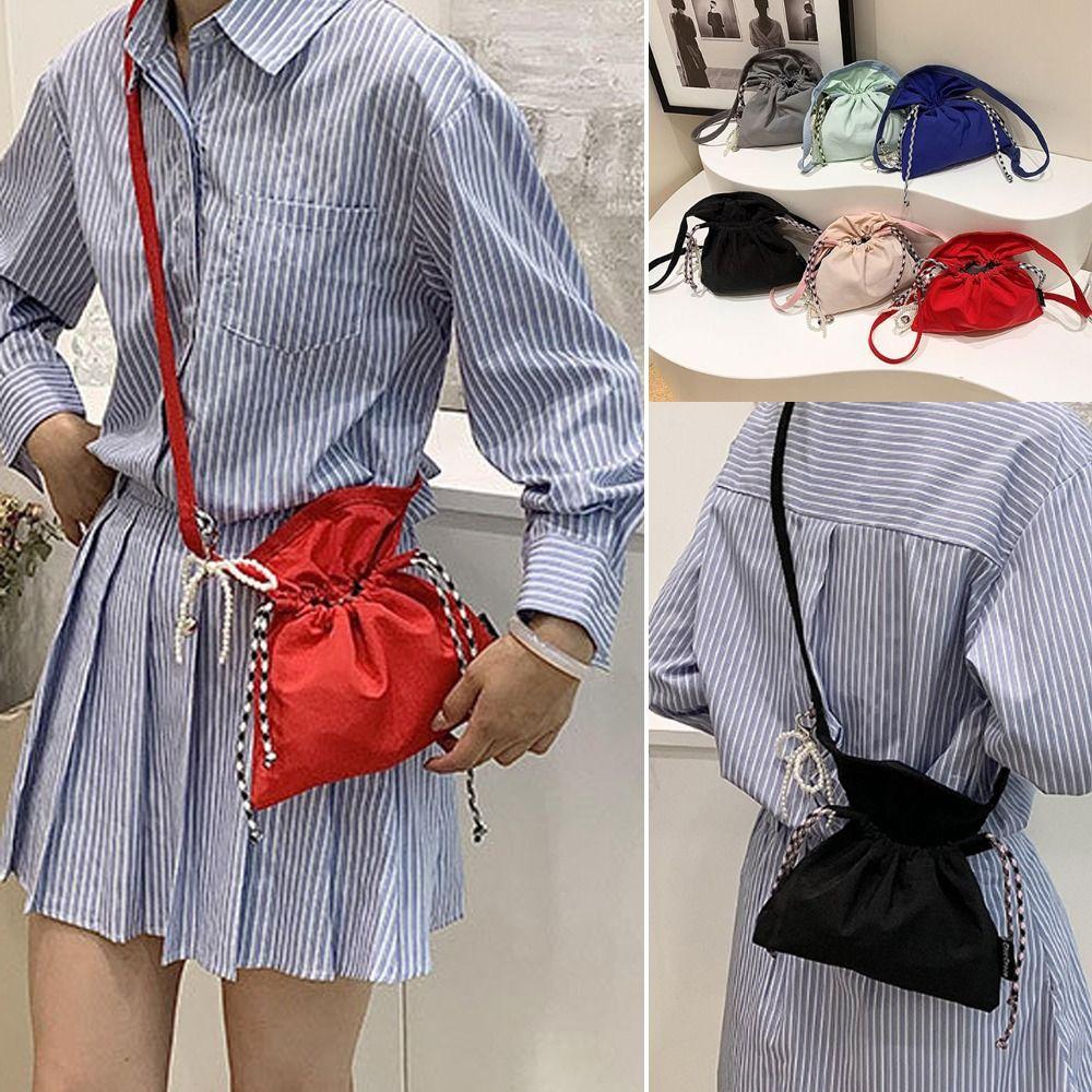

Casual Messenger Bag Nylon Drawstring Crossbody Bag New Trendy Shoulder Bag Travel
