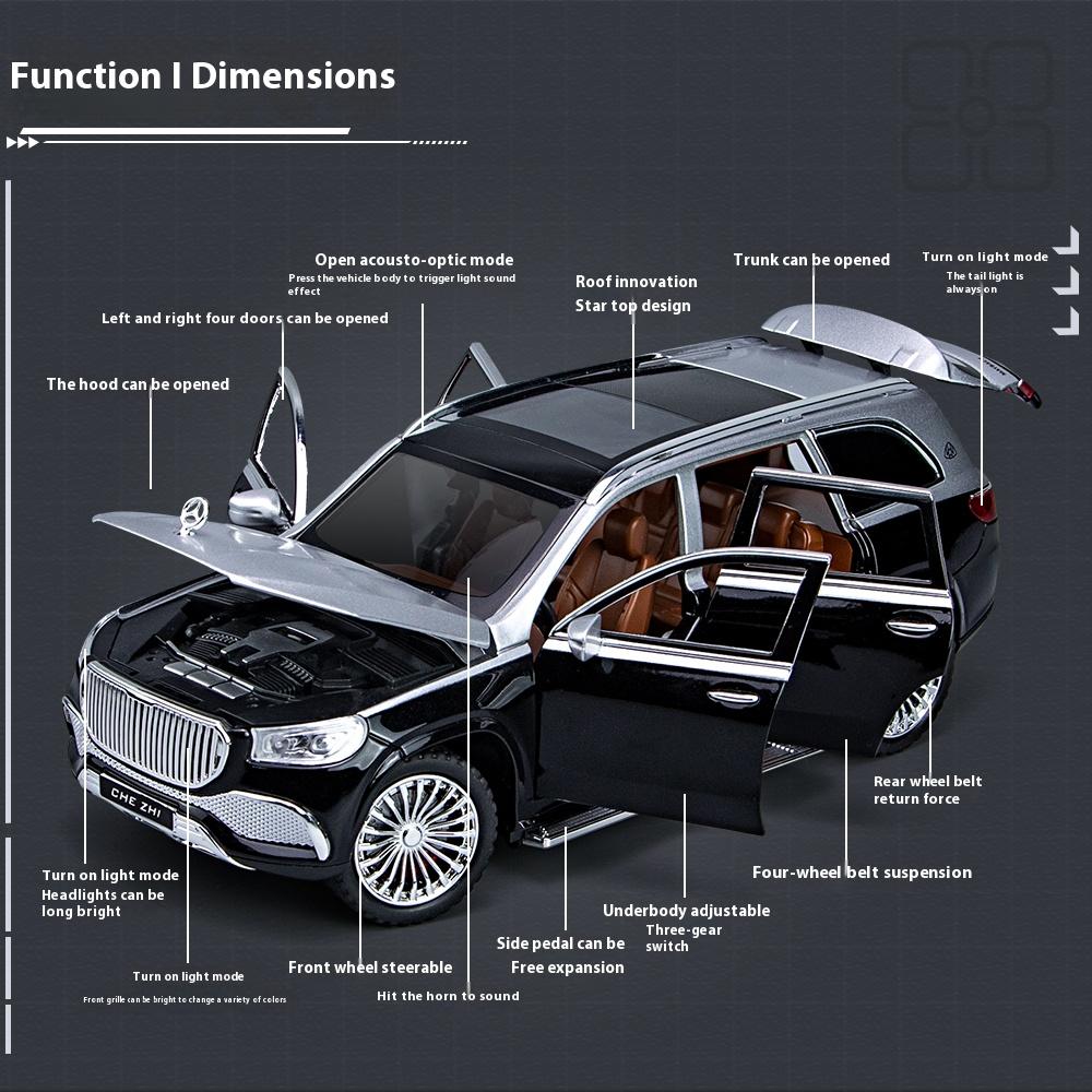1/24 Scale Simulation Benz Maybach GLS600 Alloy SUV Diecast Metal Model Collection of Hobby Decorative Fine Ornaments Kid Toy