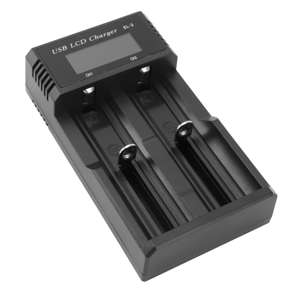 Battery Charger 2 Bay LCD Display Multiple Guard USB Charging Smart Battery Charger for 3.7V