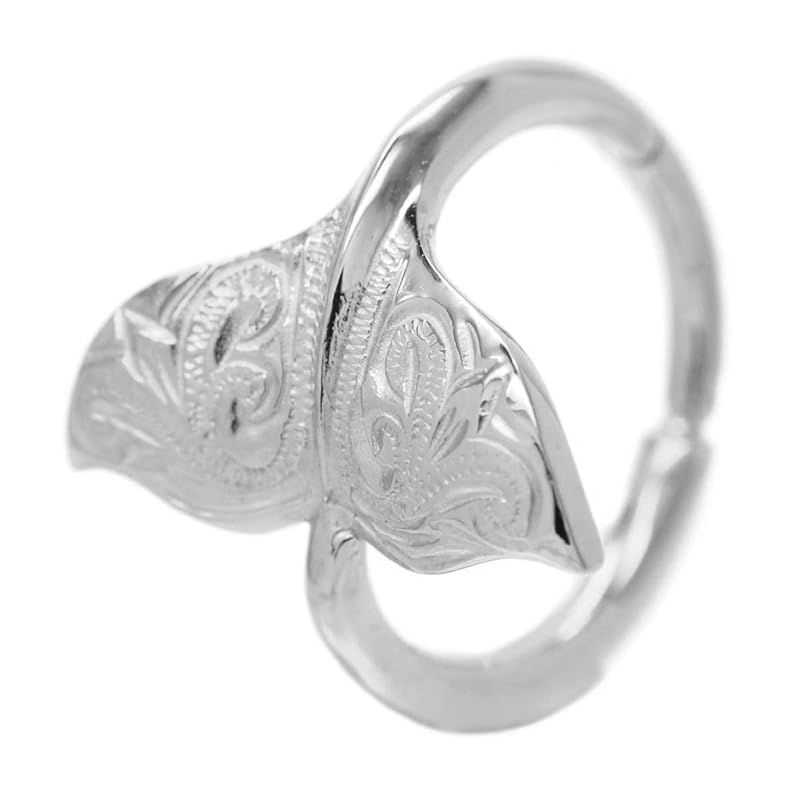 

[Piena] surgical stainless steel for one ear Sold as 1 piece whale tail hawaiian jewelry hoop body piercing ladies (18G (approx. 1.0mm) silver)