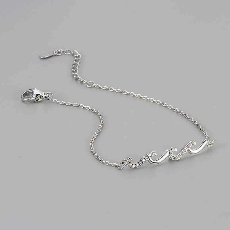 Luxury Rhinestone Wave Bracelet For Women Fashionable Versatile Elegant Chain Bangle High End Jewelry Accessory