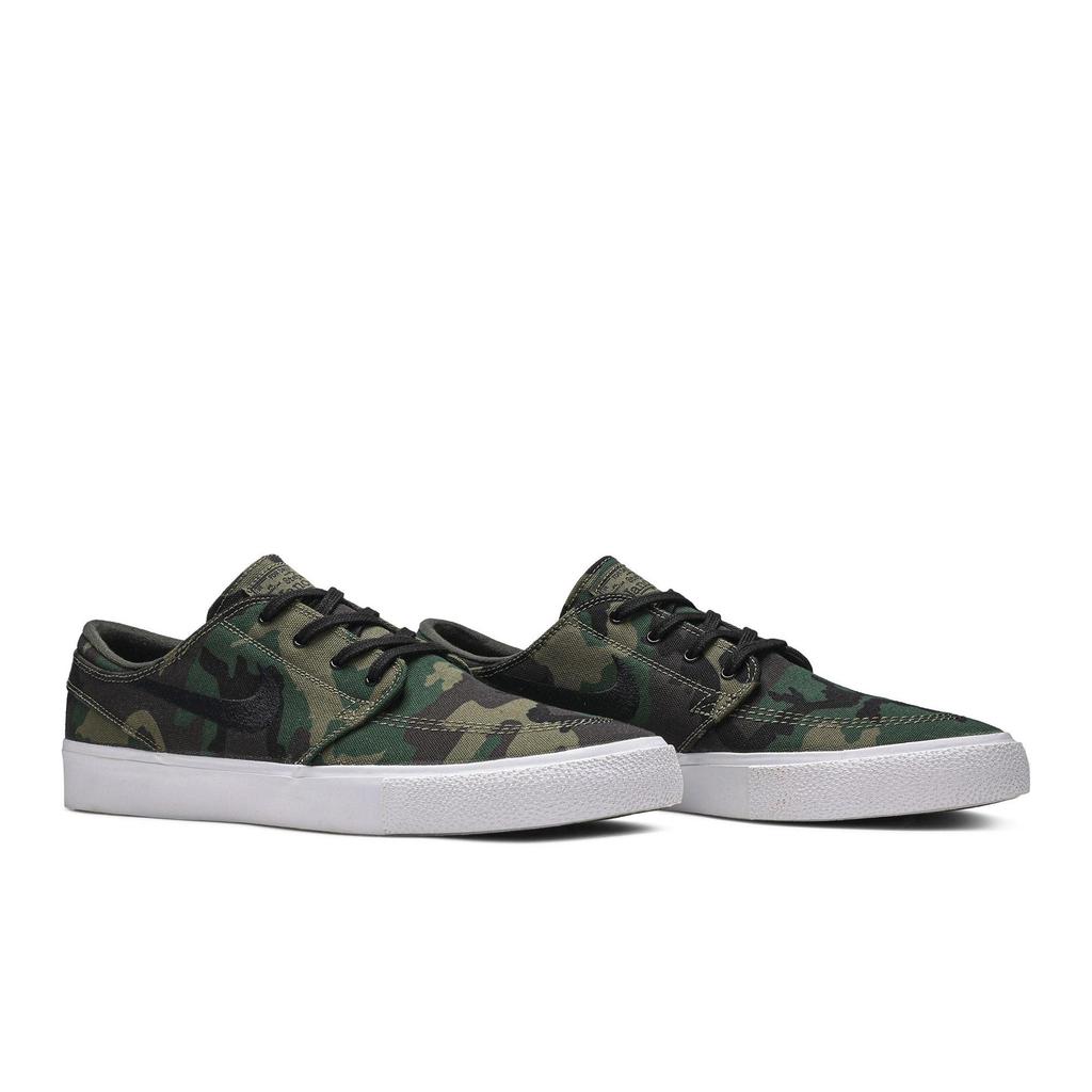 Nike Zoom Janoski Canvas Premium SB 'Camo' (Unisex) Iguana / Black / Sequoia / Gum Light Brown Skateboard Shoes AQ7878 201