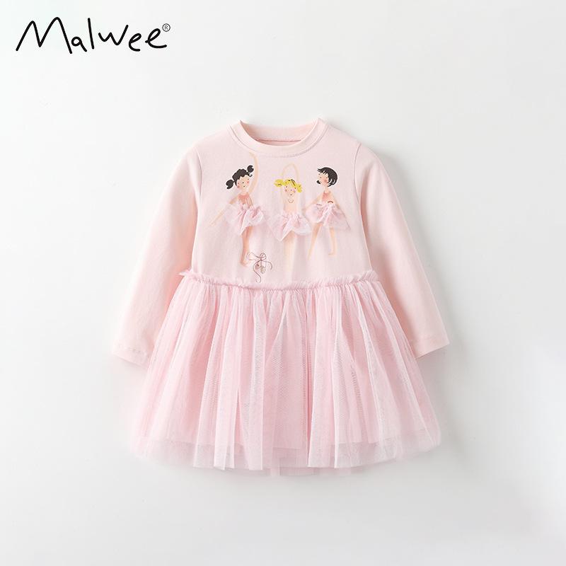 Осенне-зимнее платье-принцесса с длинным рукавом для девочки Malwee 140 cm