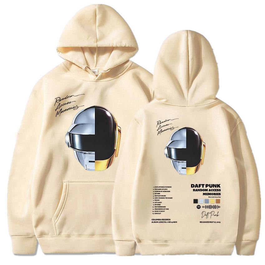 Random Access Memories-hettegenser med trykk bakpå, hiphop, komfortable genser, langermede, harajuku-klær, Moletom Gothic-hettegenser