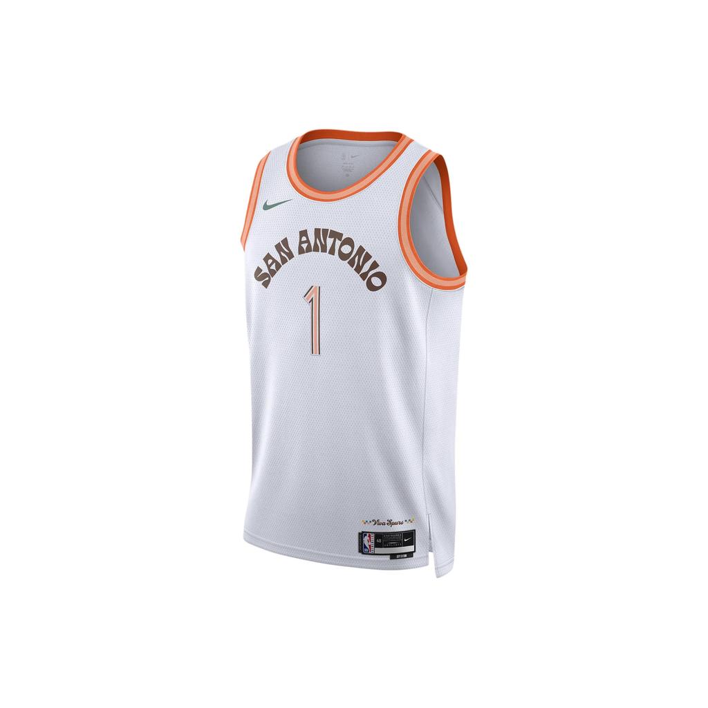Nike Dri-FIT NBA Wembanyama 1 Spurs 23-24 City Edition SW Jersey Basketball Comfortable Crew Neck Sleeveless Tank Men Jersey White DX8519-102