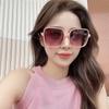 Vintage Rice Nail Square Sunglasses Round Face Ladies Anti-ultraviolet Sunglasses Big Frame Sun Glasses Gafas De Sol Para