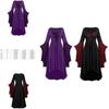Ladies Gothic Cosplay Dress Polyester Fabric With Skull Pattern And Large Swing Skirt
