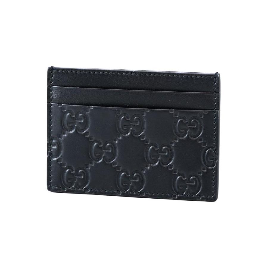 Gucci Monogram Logo Embossed Leather Card Holder Women Card Holder Black 233166-CWC10-1000